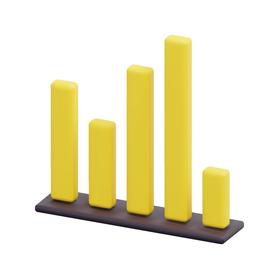 3d bar tabel icoon vector. geïsoleerd Aan wit achtergrond. 3d economie concept. doel voor bedrijf, bank, financiën, investering en geld. tekenfilm minimaal stijl. 3d icoon vector geven illustratie.