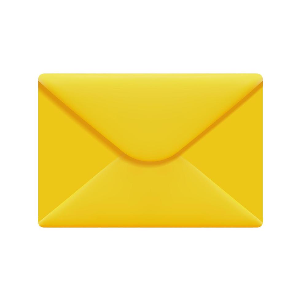 3d mail envelop icoon vector. geïsoleerd Aan wit achtergrond. 3d nieuw e-mail bericht merk op icoon. abonnement naar nieuwsbrief concept. tekenfilm minimaal stijl. 3d e-mail icoon vector geven illustratie.