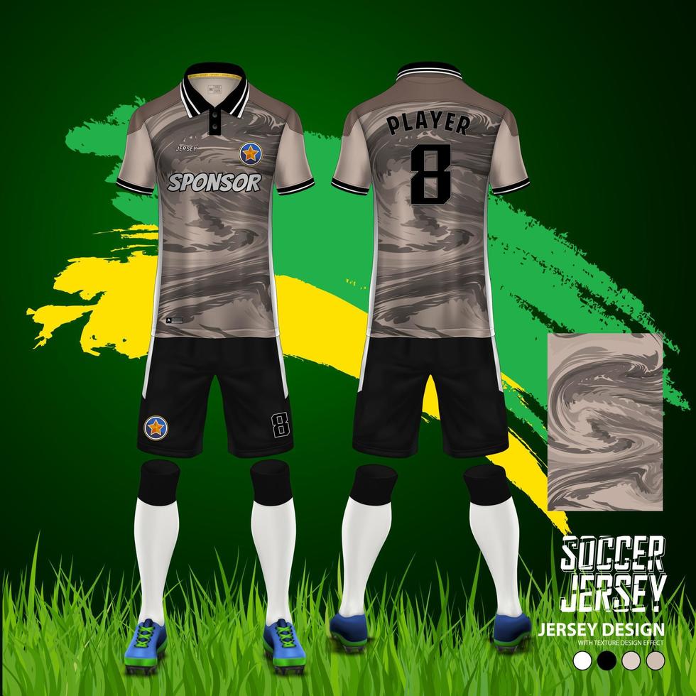 voetbal Jersey sjabloon, sport- t-shirt ontwerp met vol lichaam reeks visie vector