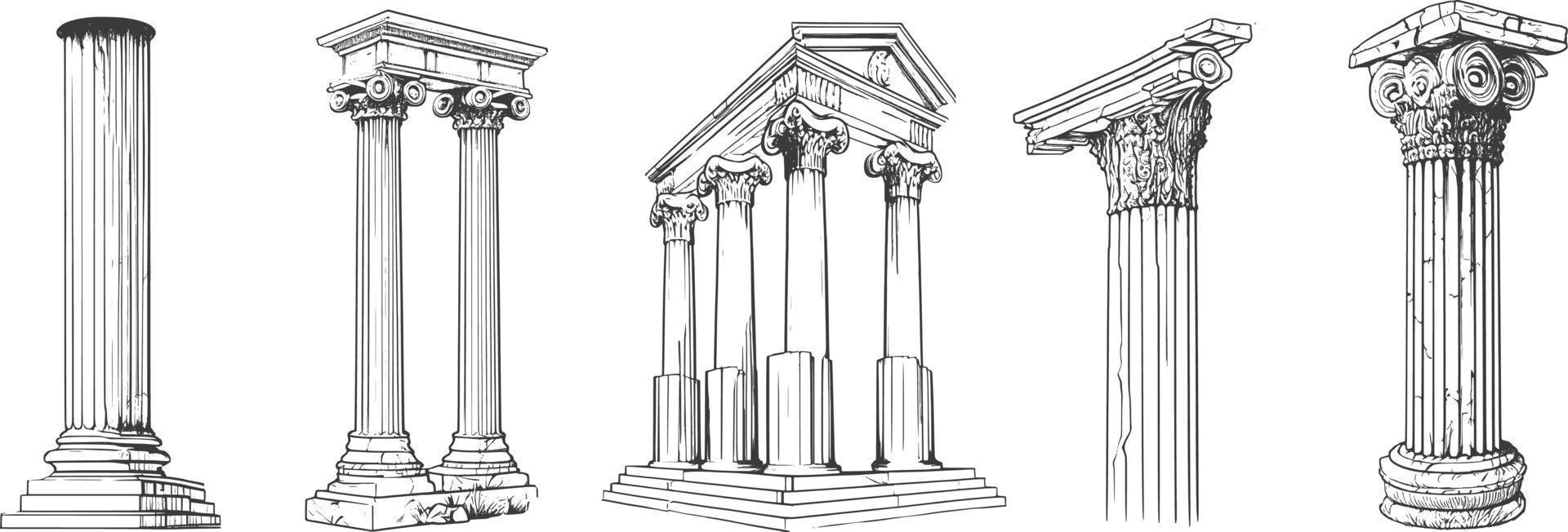 reeks van oude Grieks bogen en koepels.minimalistisch stijl. vector