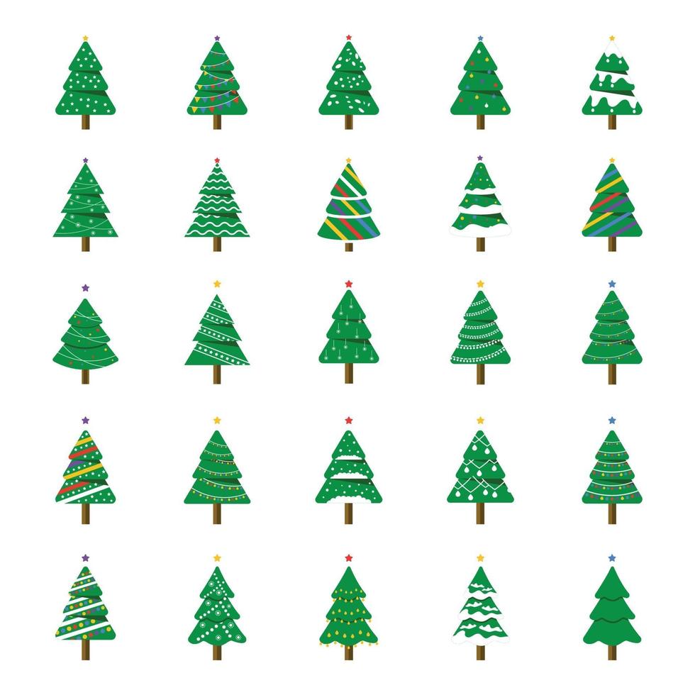 decoratieve kerstbomen vector