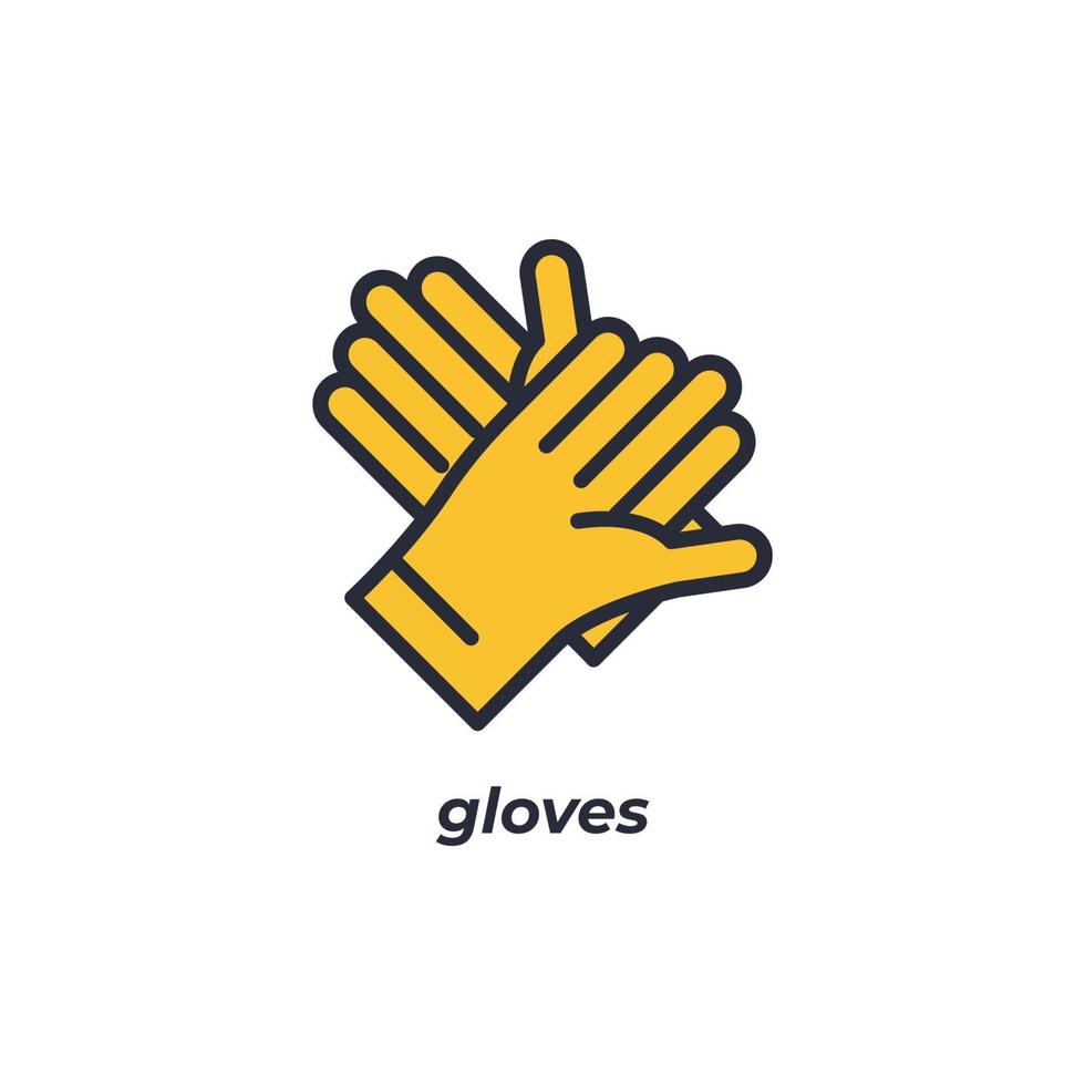 vector teken handschoenen symbool is geïsoleerd Aan een wit achtergrond. icoon kleur bewerkbaar.