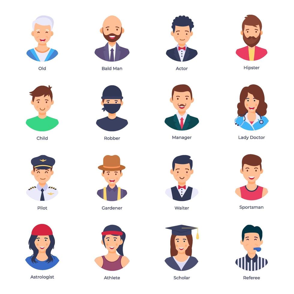 mensen en professionele avatars vector