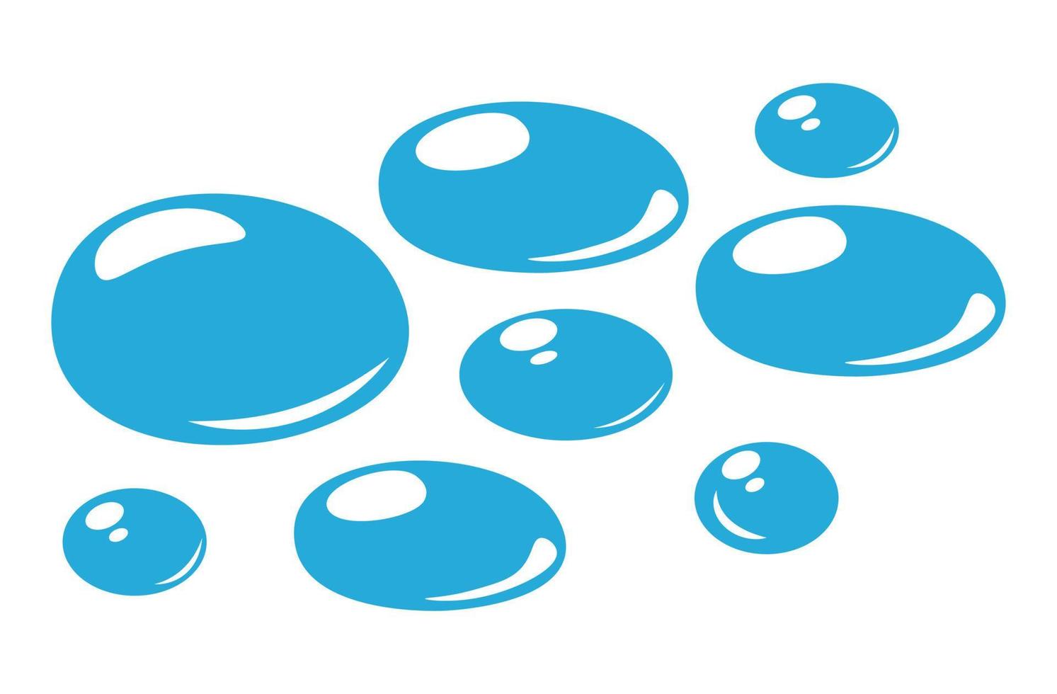 ontwerp van blauw water druppels. geïsoleerd elementen. vector illustratie in vlak stijl