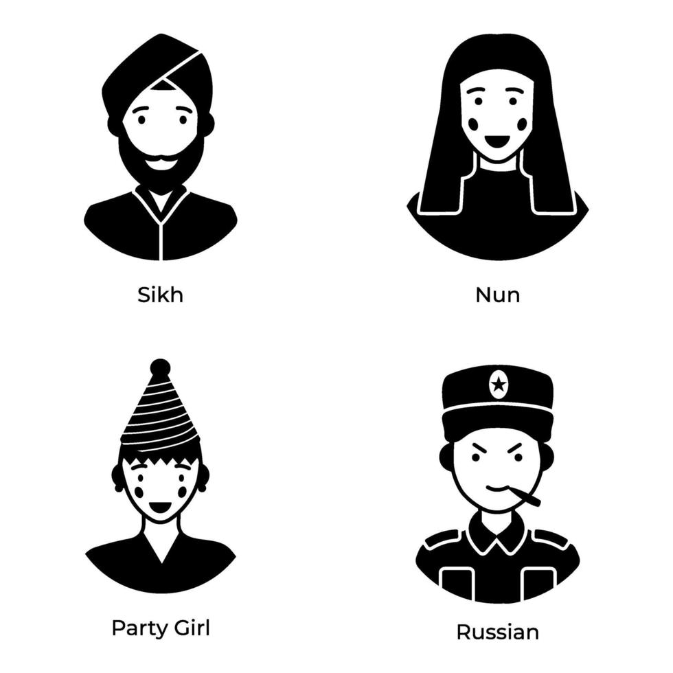 traditionele menselijke avatars vector