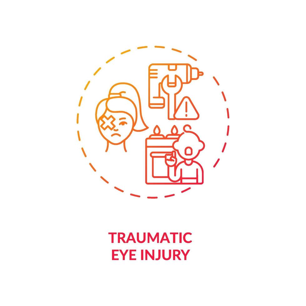 traumatisch oogletsel concept pictogram vector