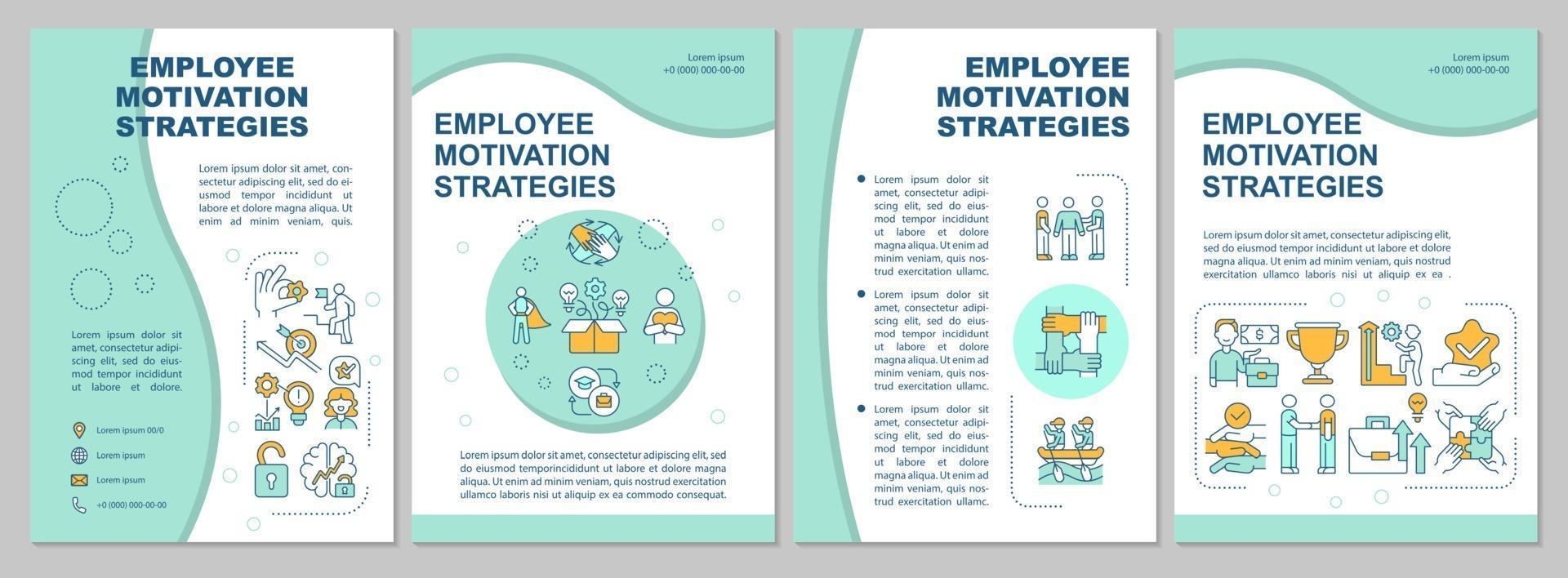 Motivatie van de werknemer strategie brochure sjabloon vector