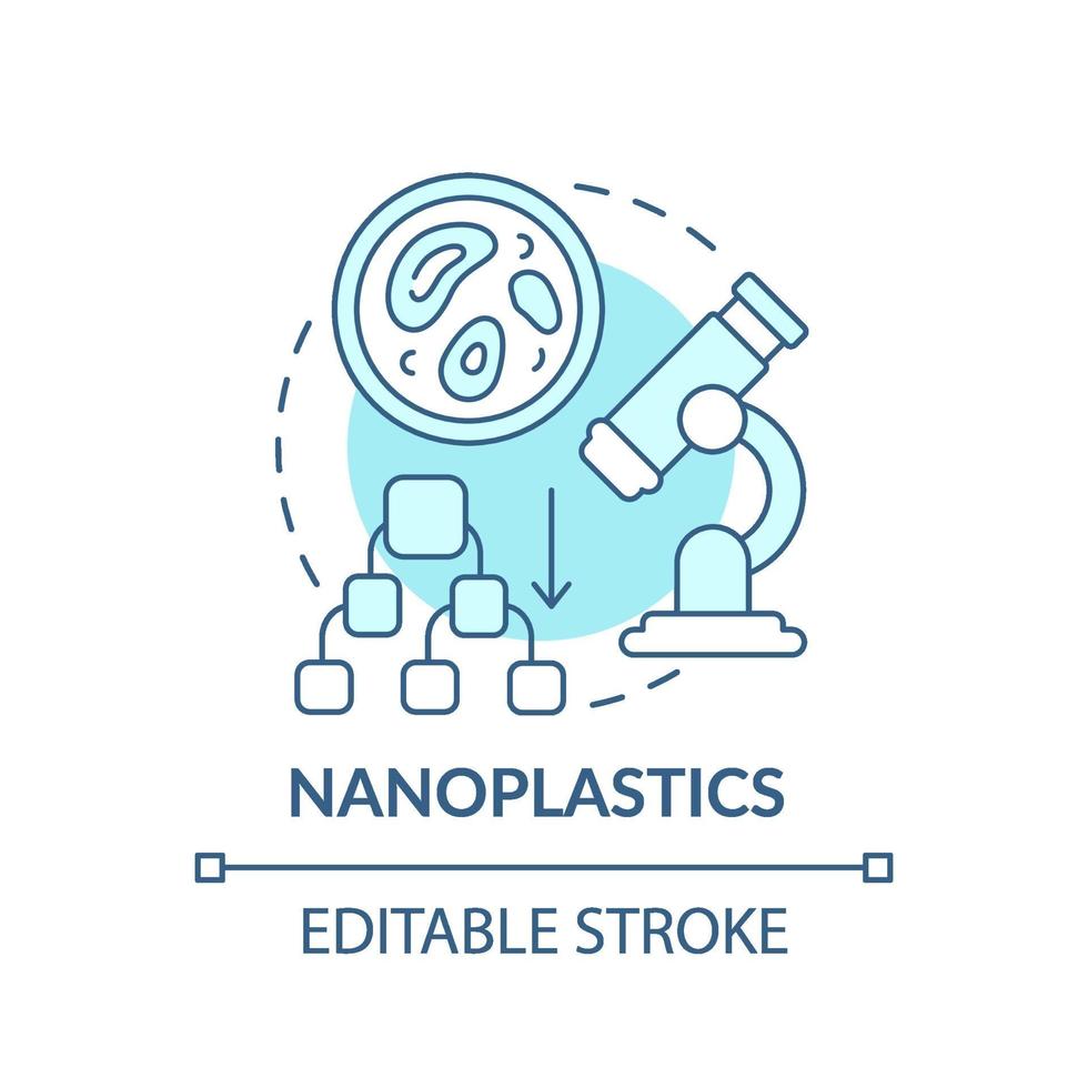 nanoplastics concept pictogram vector