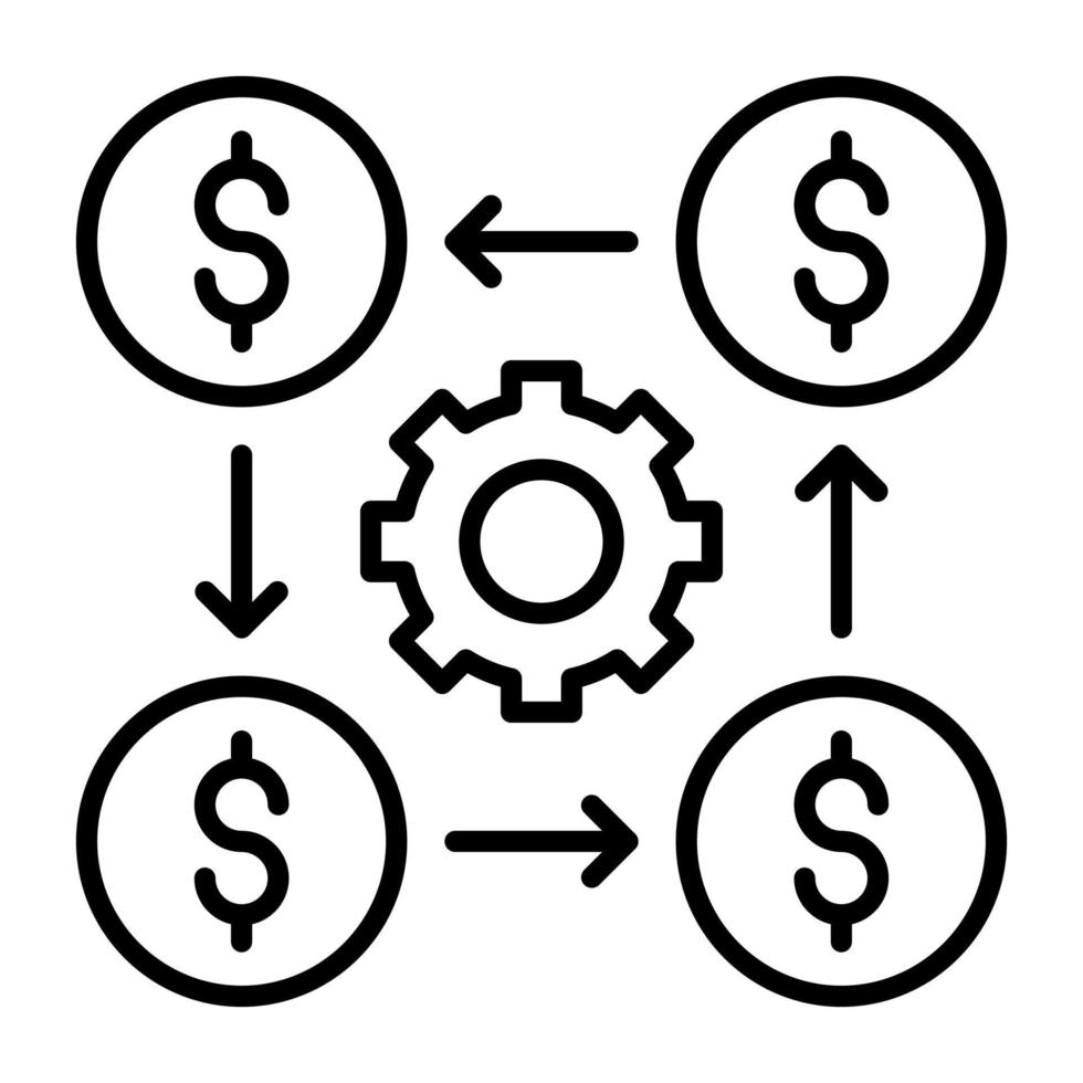 contant geld distributie vector icoon