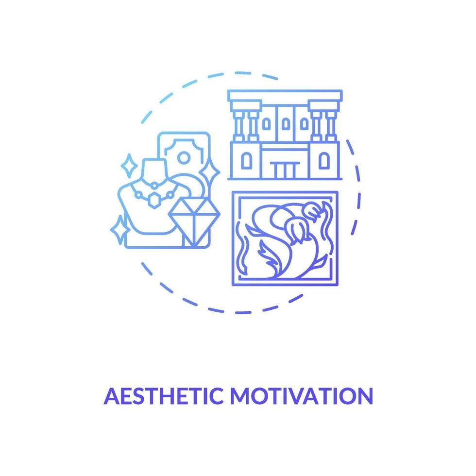 esthetische motivatie concept pictogram vector