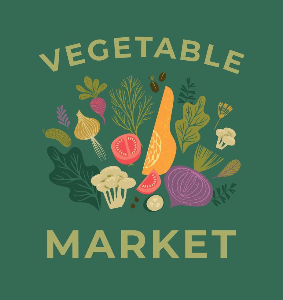 vector illustratie van fruit en groenten. gezond voedsel. ontwerp voor poster, kaart, folder, Hoes en andere gebruiken.