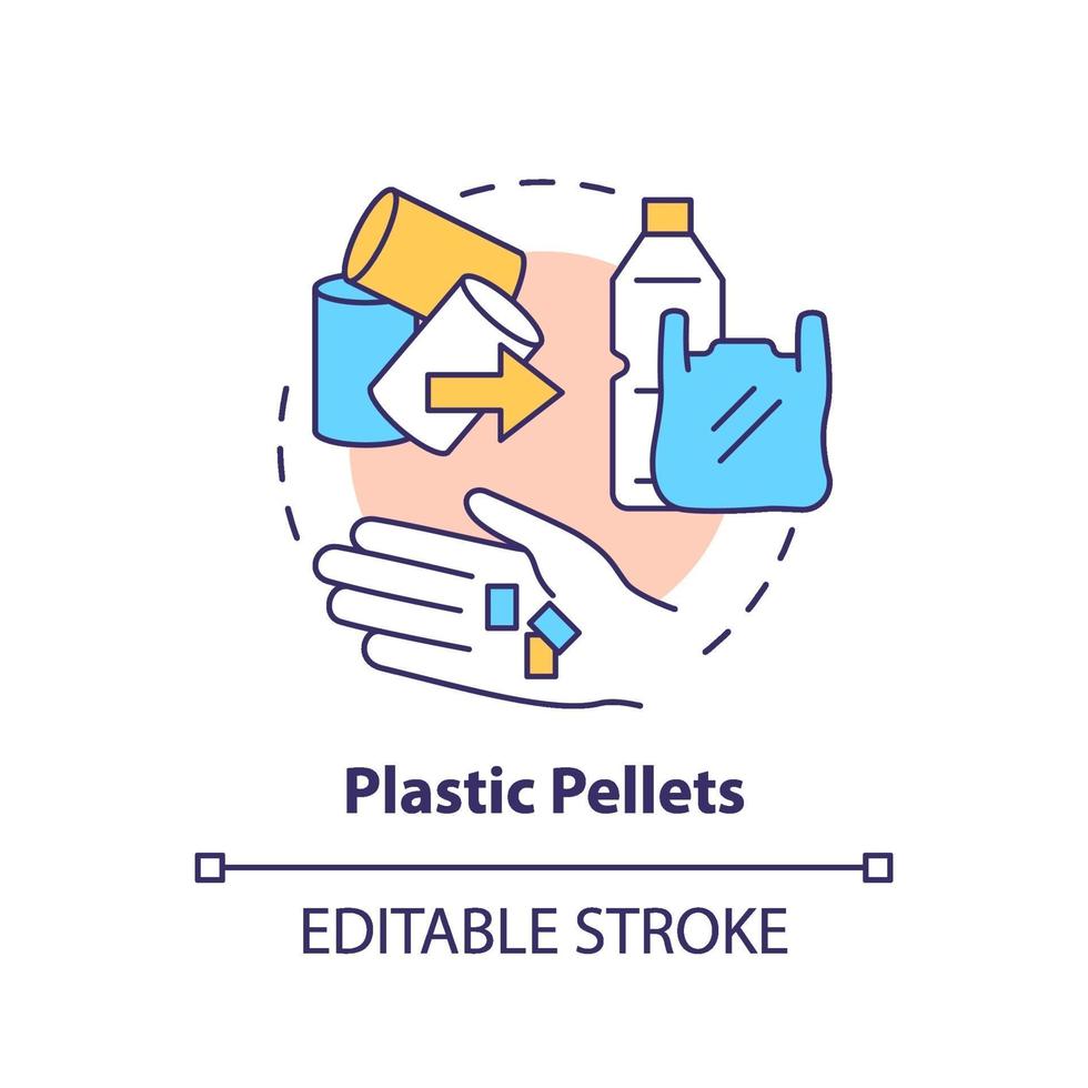 plastic pellets concept pictogram. idee dunne lijn illustratie vector