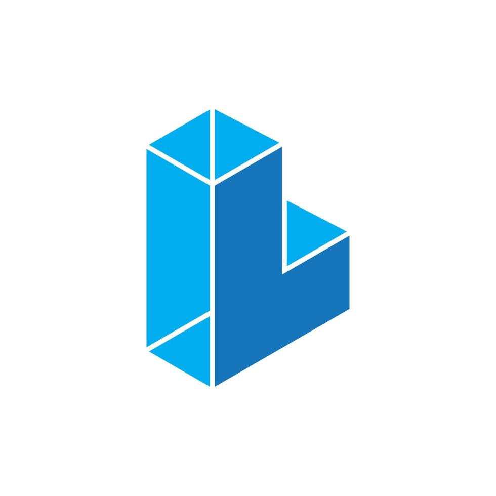 brief l 3d meetkundig logo vector