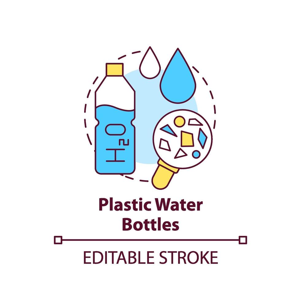 plastic waterflessen concept pictogram vector