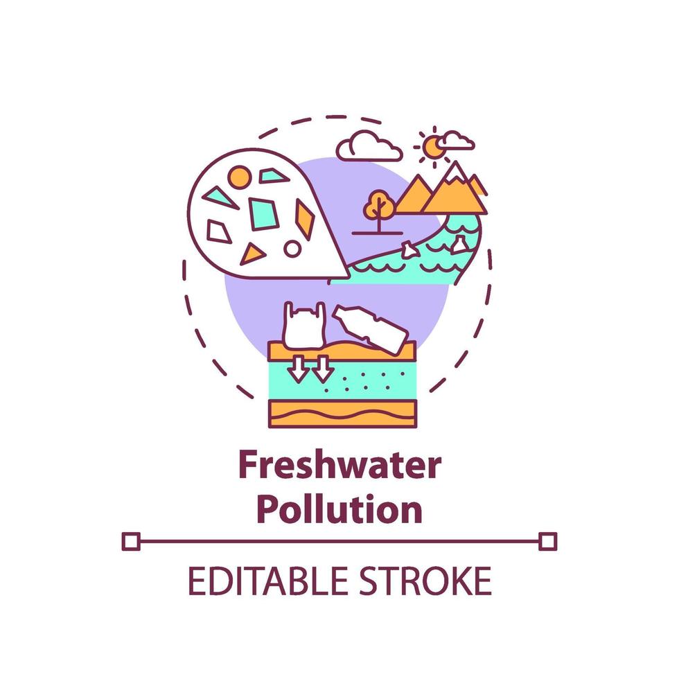 zoetwater vervuiling concept pictogram vector