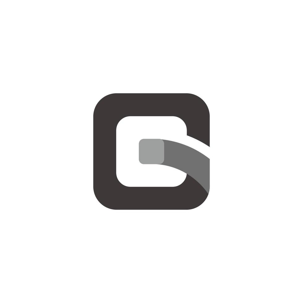 brief g beweging plein voorwerp logo vector