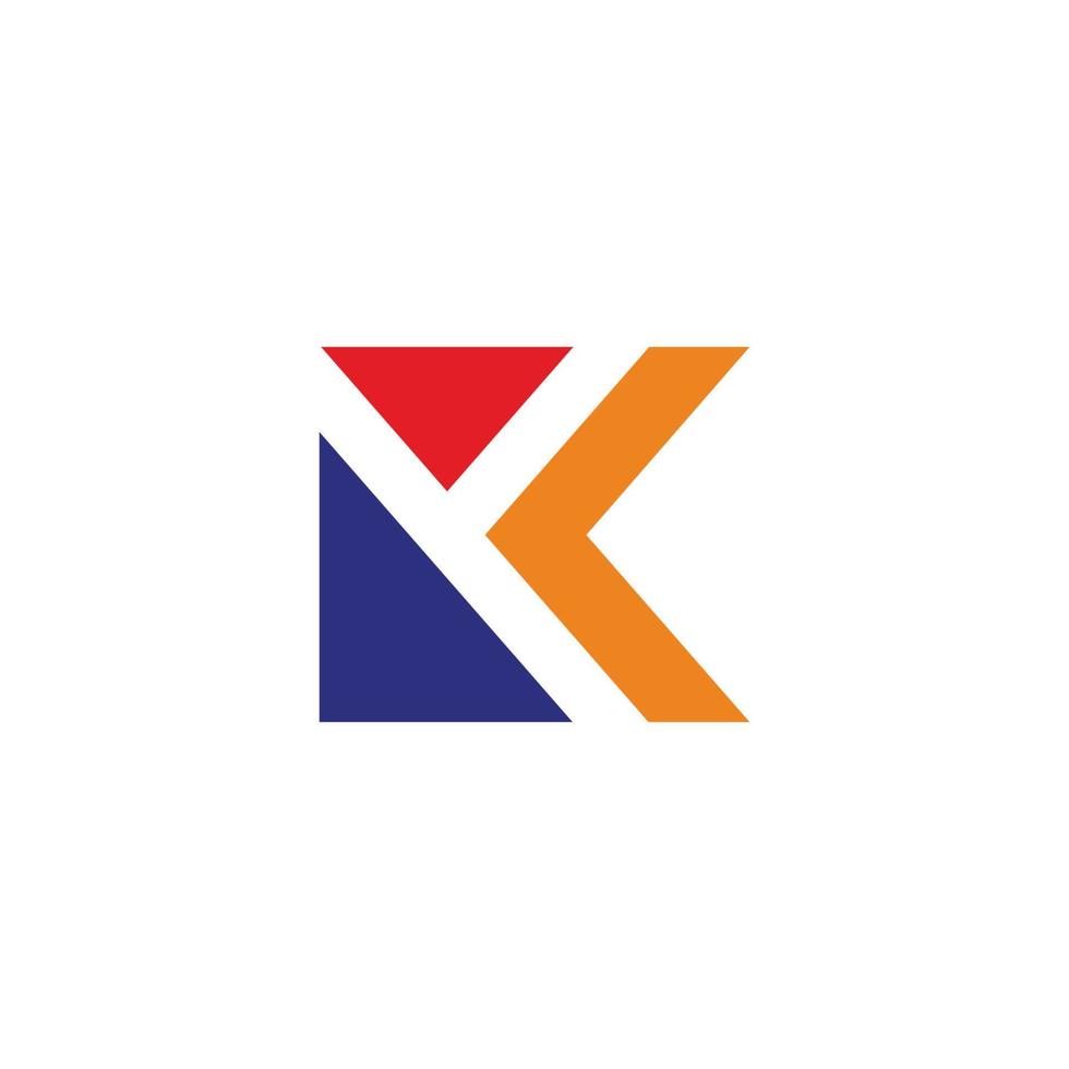 brief yk gemakkelijk meetkundig plein kleurrijk logo vector