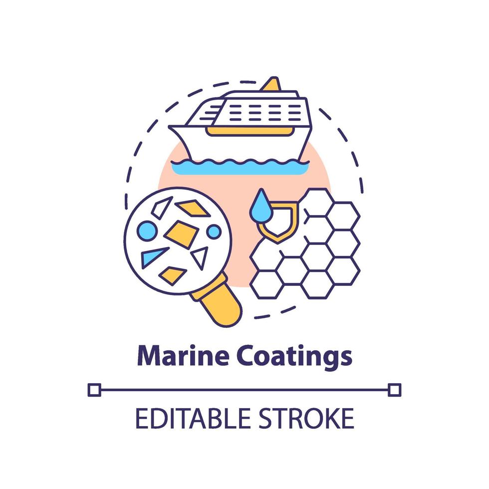 mariene coatings concept pictogram. vector