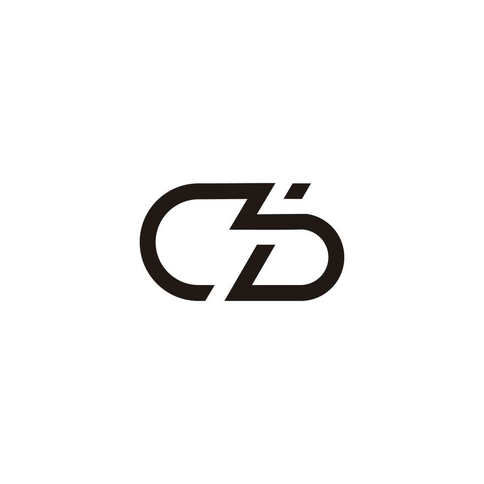 brief cb gemakkelijk koppeling lijn meetkundig vlak logo vector