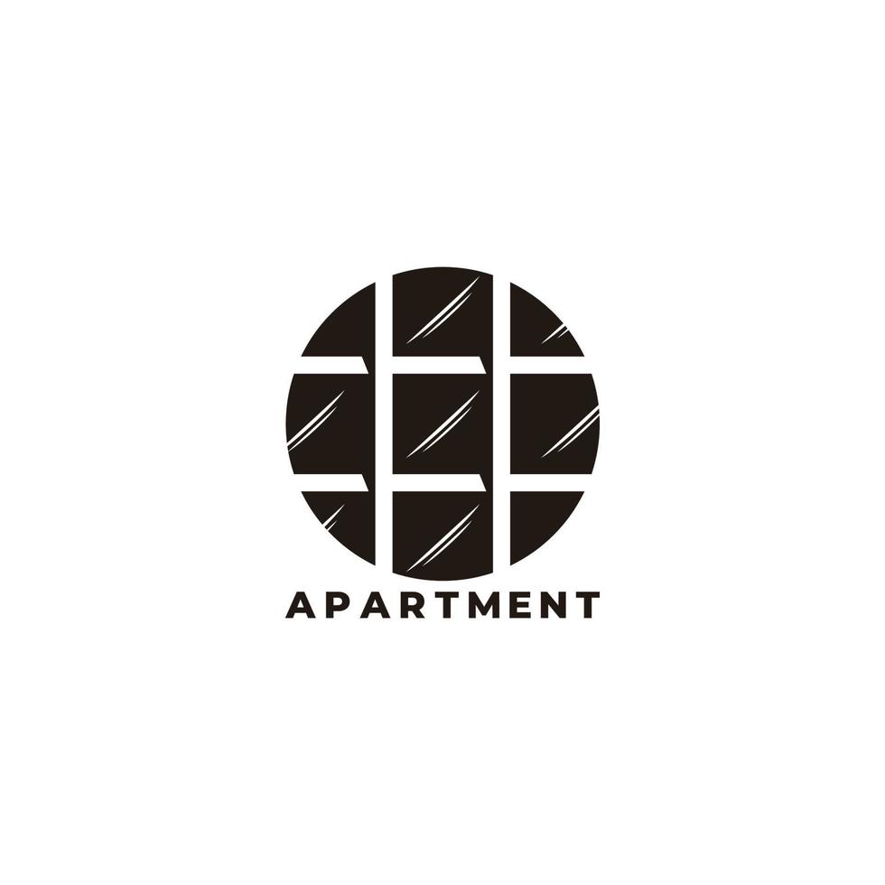 appartement gebouwen ramen gemakkelijk logo vector