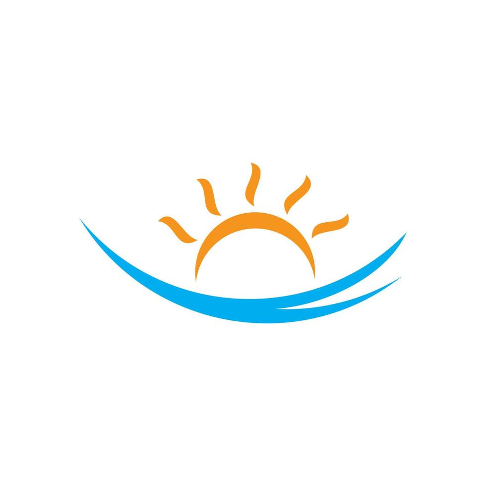 gemakkelijk golven zon licht kleurrijk ontwerp symbool logo vector