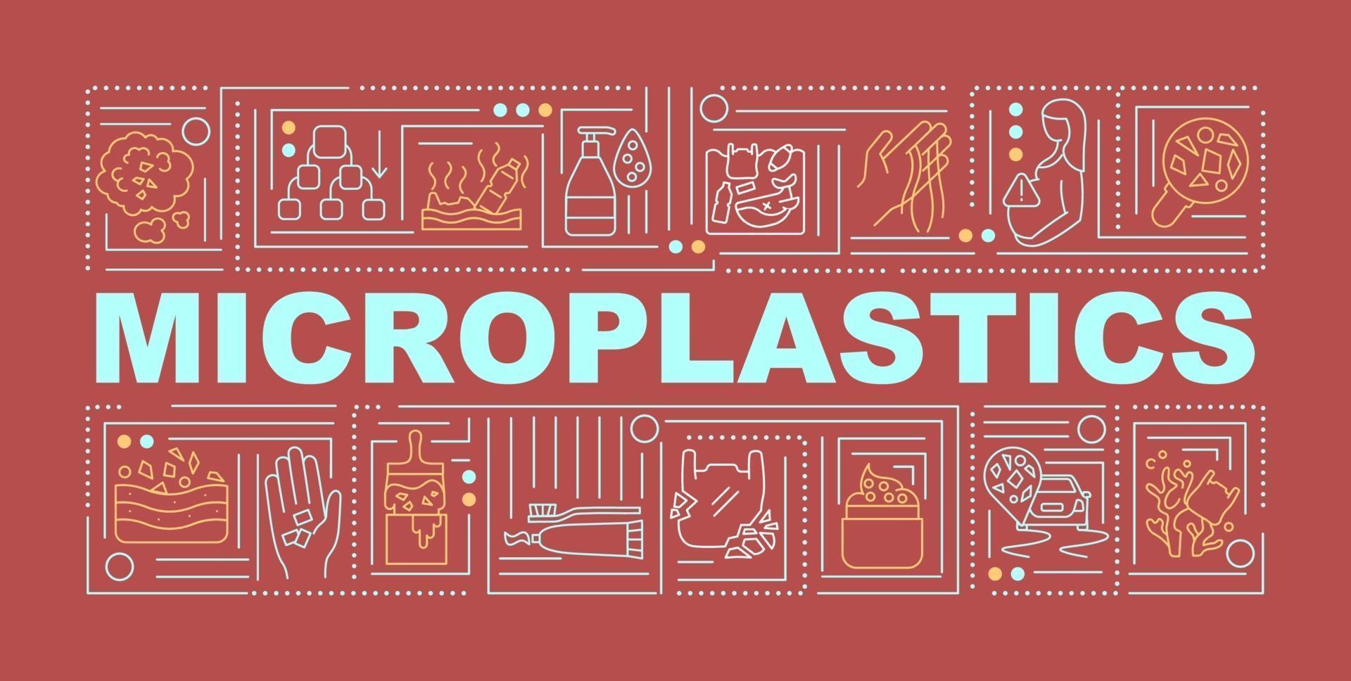microplastics woord concepten banner vector