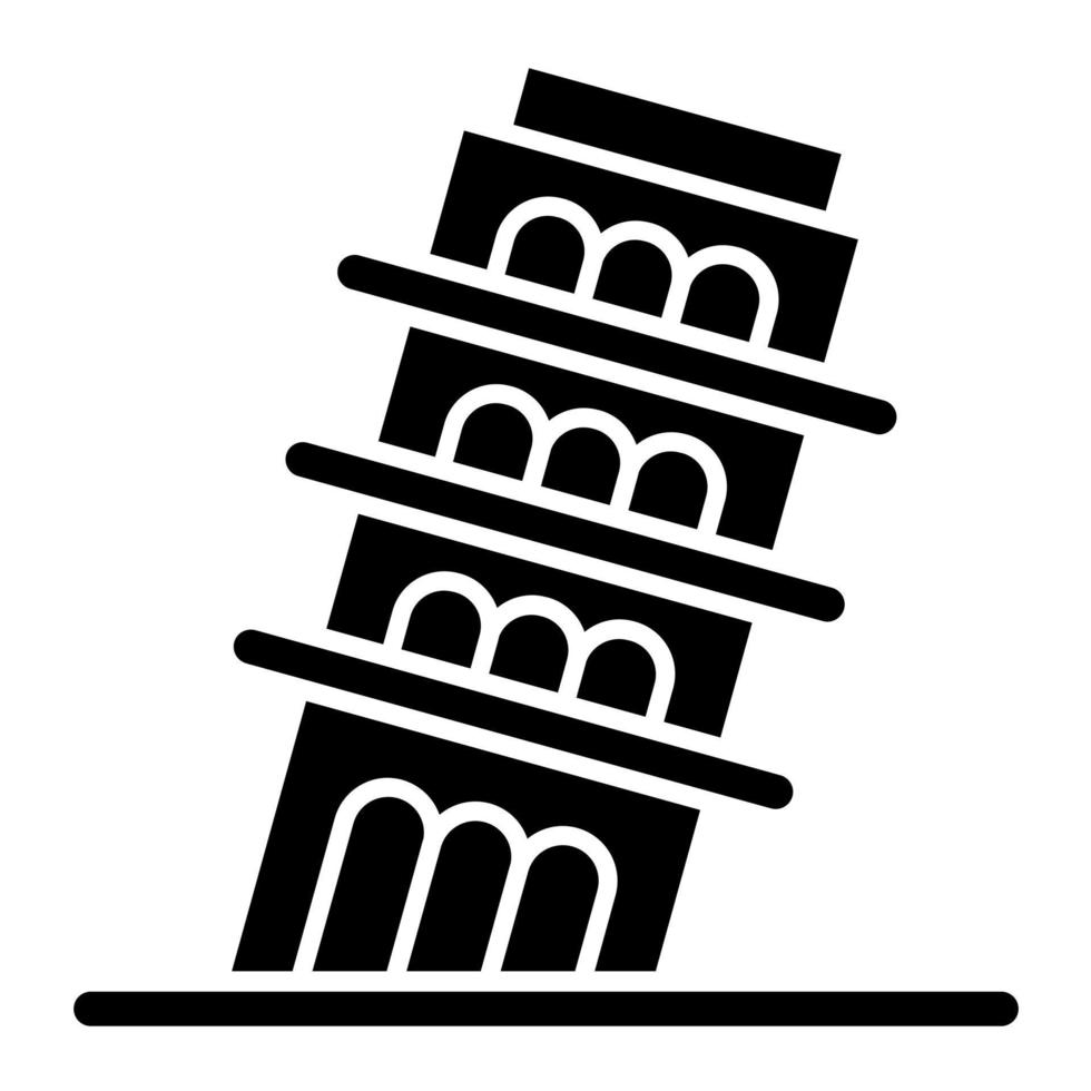 Pisa toren vector icoon