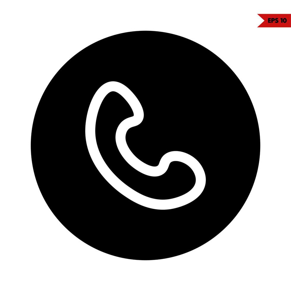 cel telefoon in knop glyph icoon vector