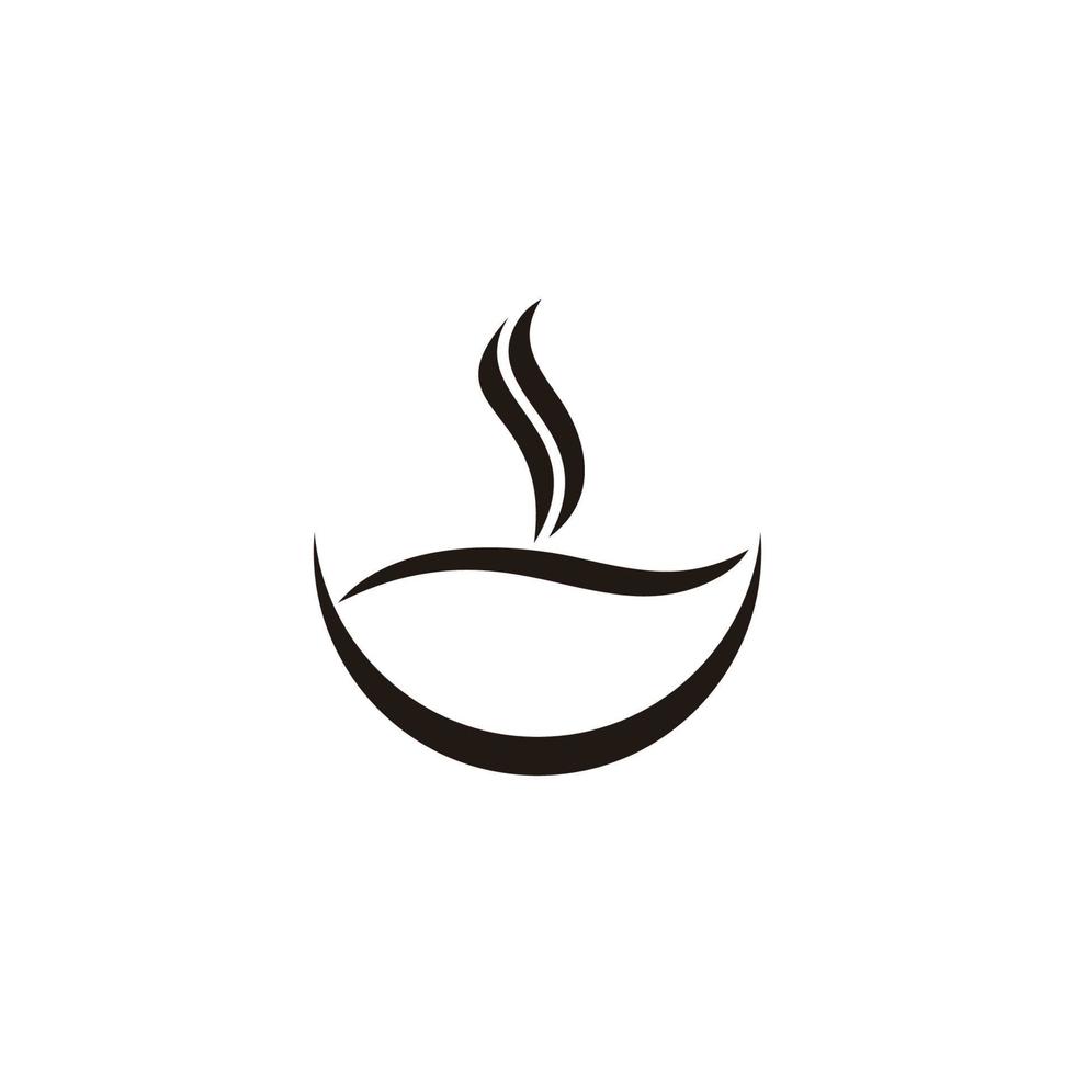 gemakkelijk kom heet voedsel rook logo vector