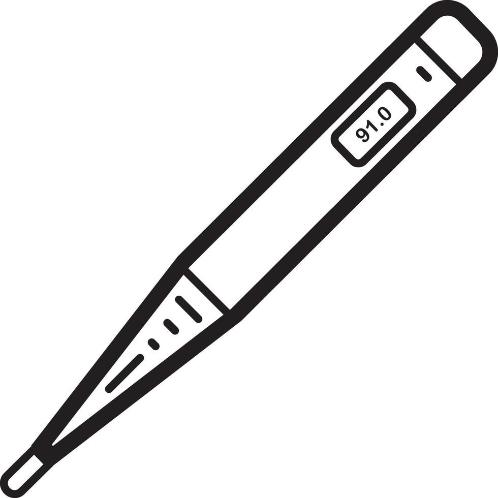 lijn pictogram voor thermometer vector