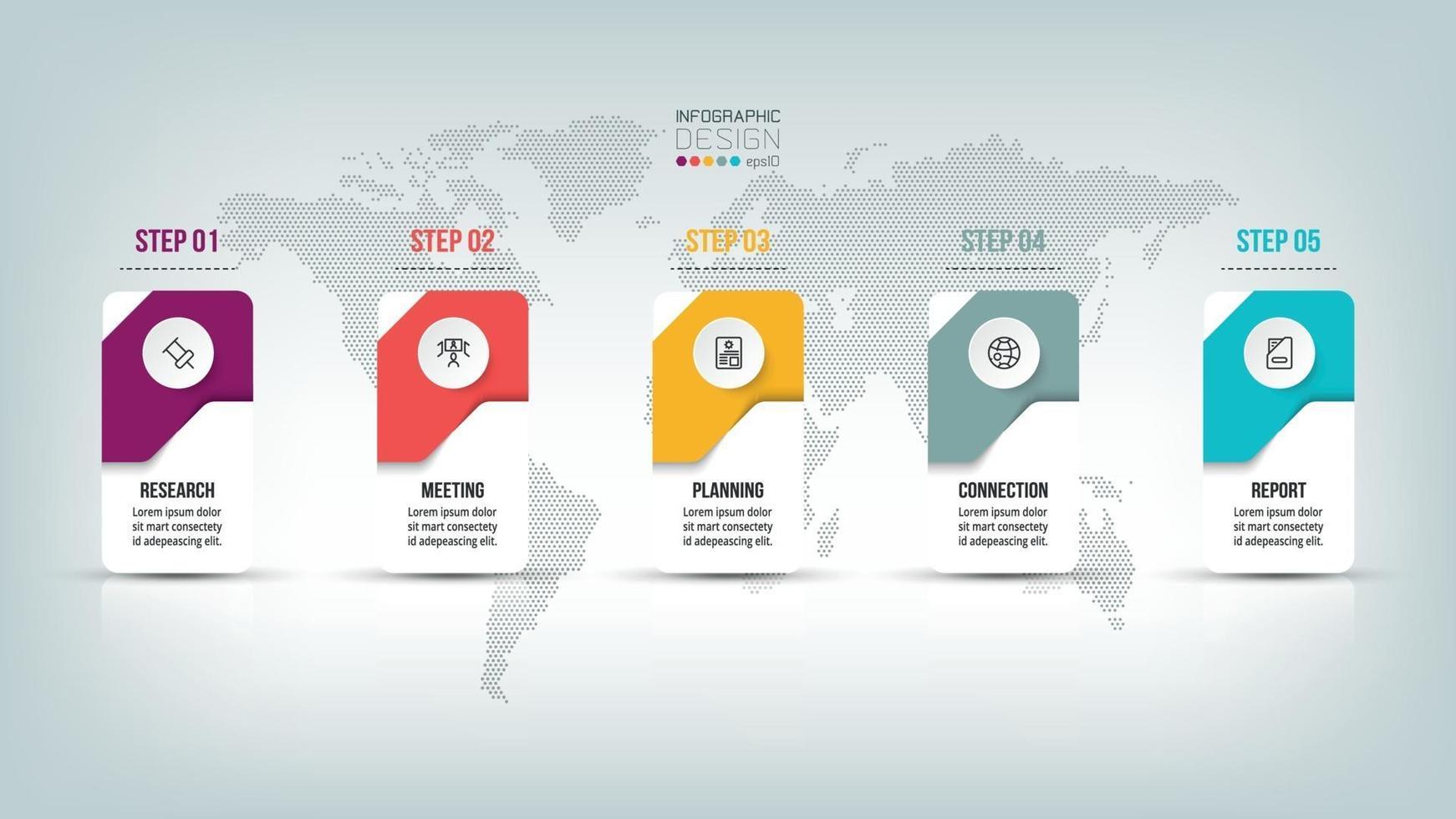 infographic bedrijfssjabloon met stap of optieontwerp. vector