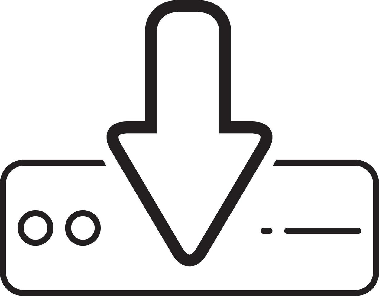 lijnpictogram voor opslaan en downloaden vector