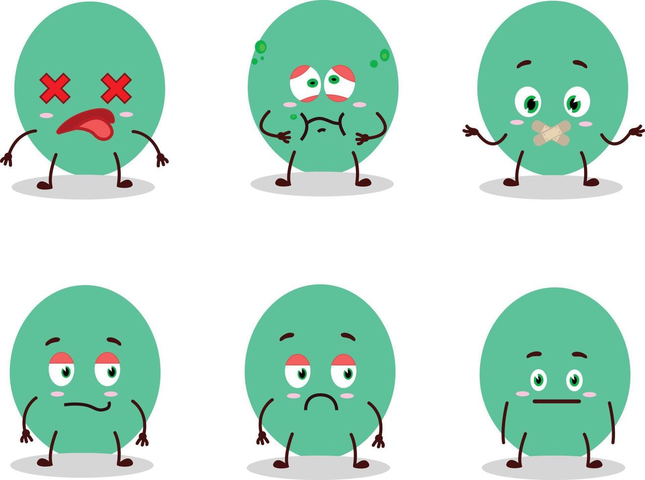 groen ballon tekenfilm karakter met Nee uitdrukking vector