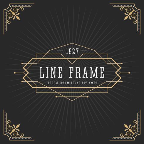 Vintage lijn frame art deco-stijl vector