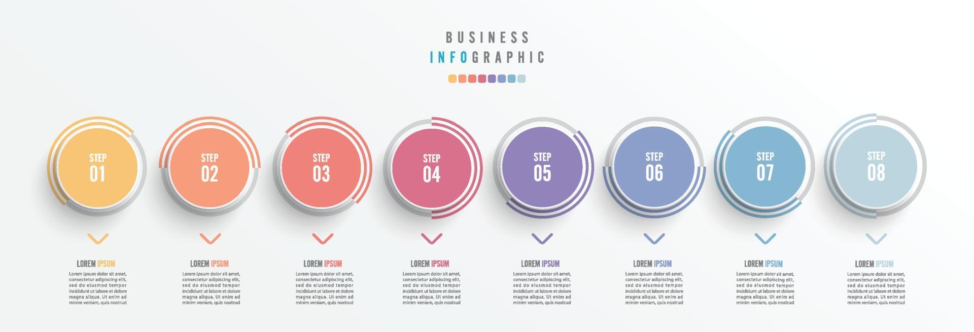bedrijf infographic element met 8 opties, stappen, aantal vector sjabloon ontwerp