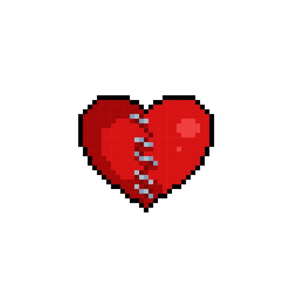 gerepareerd liefde in pixel kunst stijl vector
