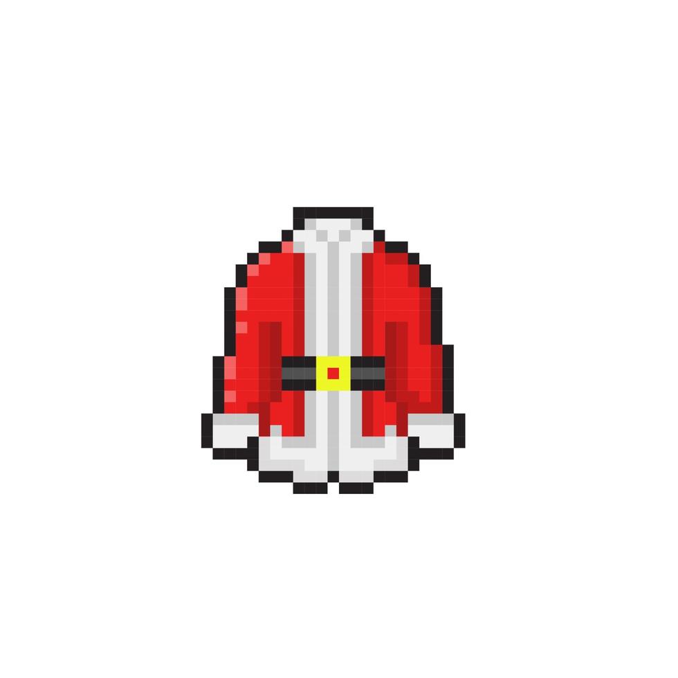 de kerstman clausule kleding in pixel kunst stijl vector