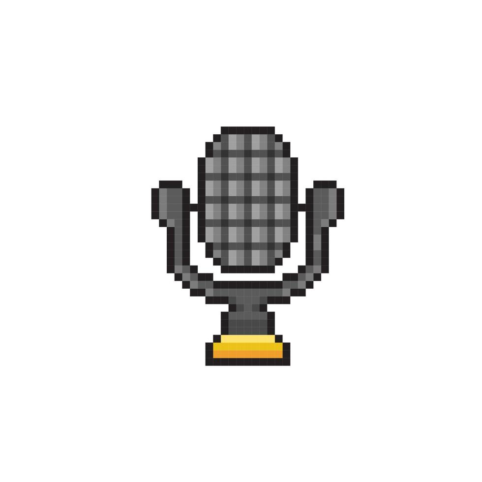 podcast mic in pixel kunst stijl vector