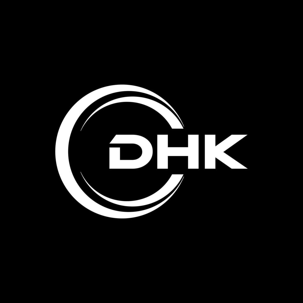 dhk brief logo ontwerp in illustratie. vector logo, schoonschrift ontwerpen voor logo, poster, uitnodiging, enz.