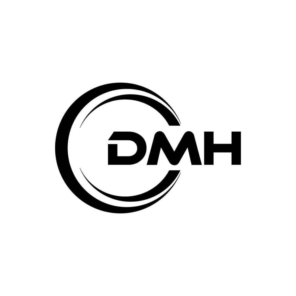 dmh brief logo ontwerp in illustratie. vector logo, schoonschrift ontwerpen voor logo, poster, uitnodiging, enz.