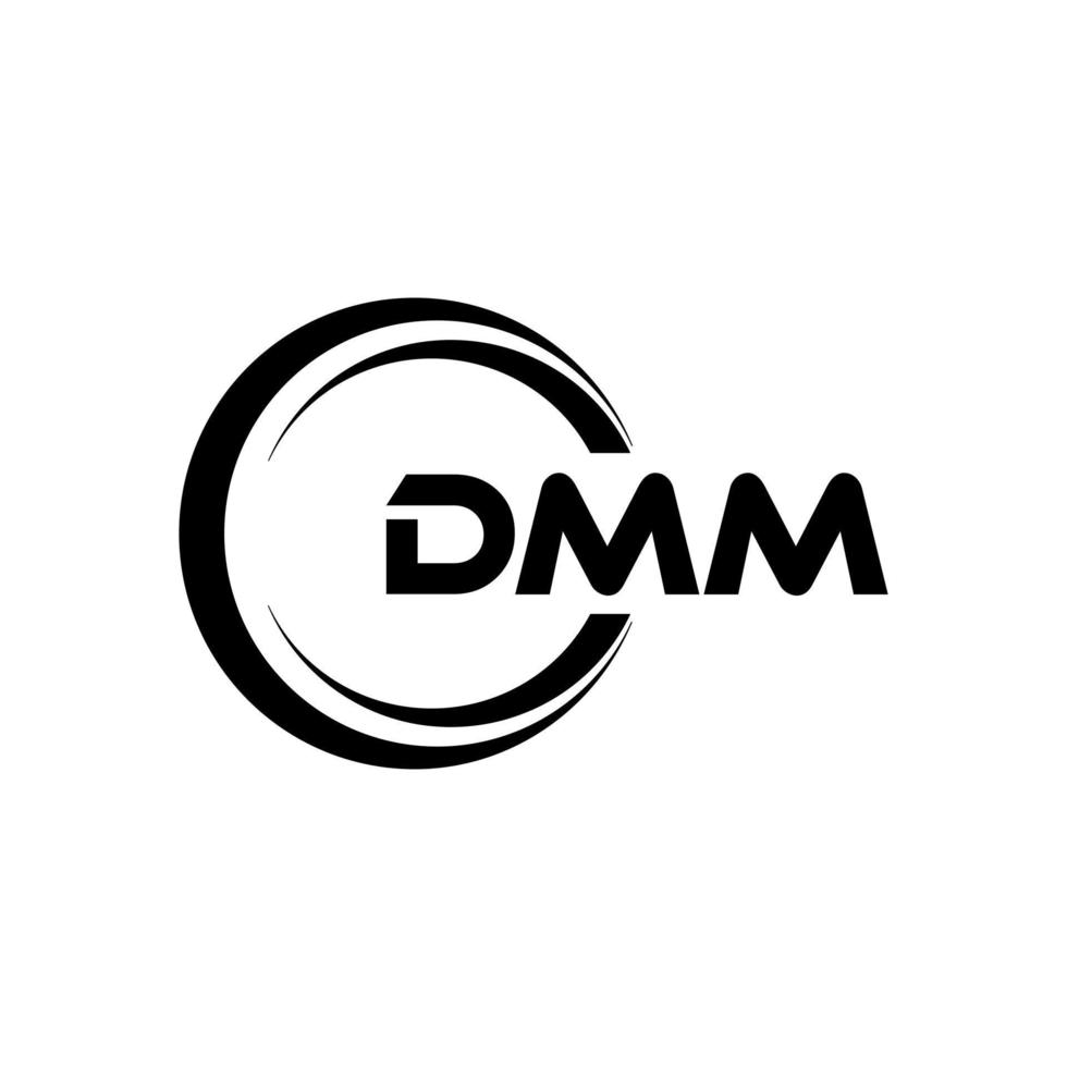dmm brief logo ontwerp in illustratie. vector logo, schoonschrift ontwerpen voor logo, poster, uitnodiging, enz.