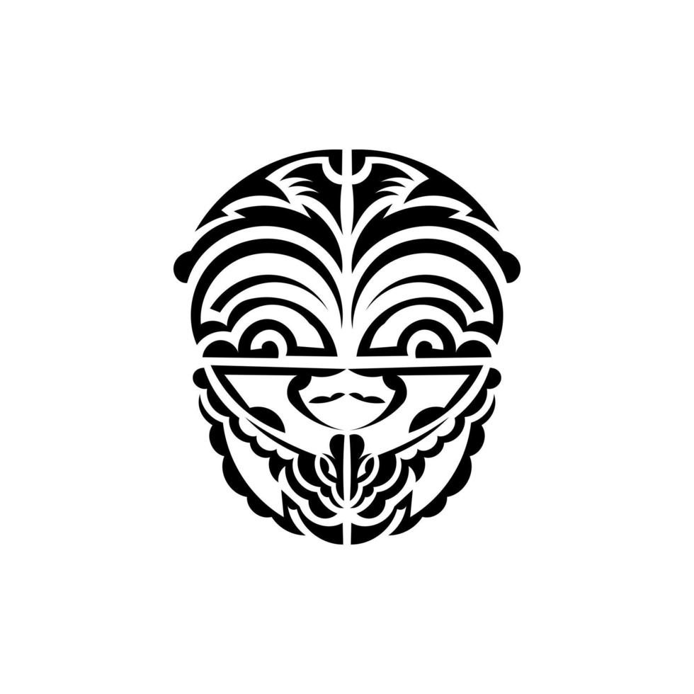sier- gezichten. hawaiiaans tribal patronen. geschikt voor afdrukken. geïsoleerd Aan wit achtergrond. zwart ornament, vector. vector