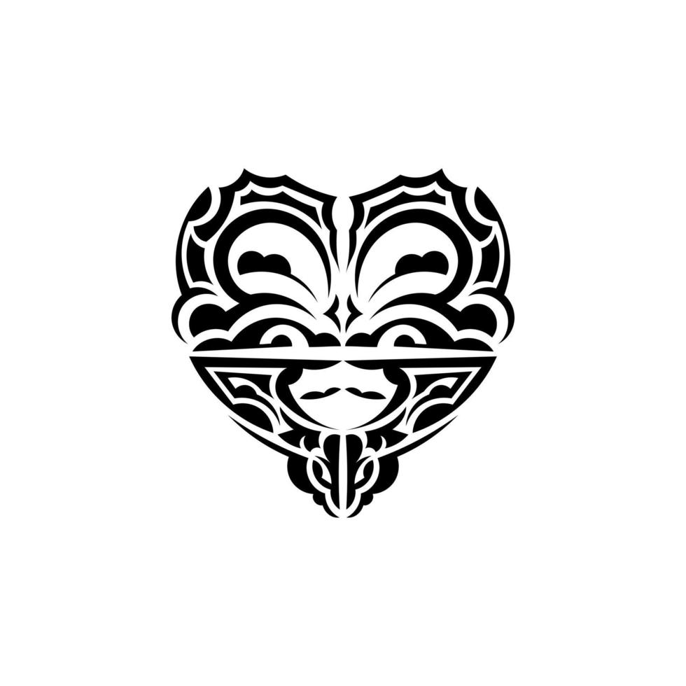 viking gezichten in sier- stijl. hawaiiaans tribal patronen. geschikt voor afdrukken. geïsoleerd Aan wit achtergrond. zwart ornament, vector illustratie.