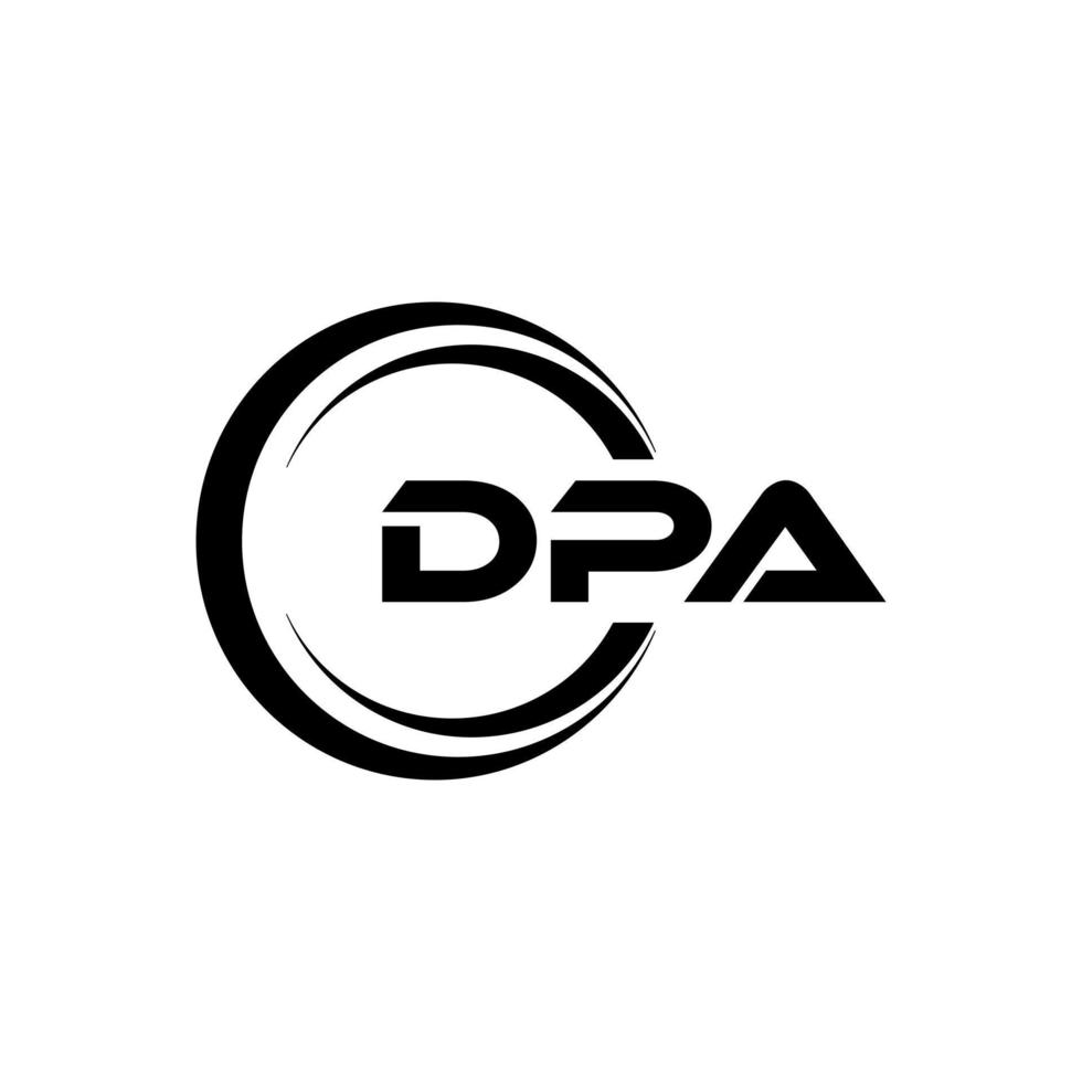 dpa brief logo ontwerp in illustratie. vector logo, schoonschrift ontwerpen voor logo, poster, uitnodiging, enz.