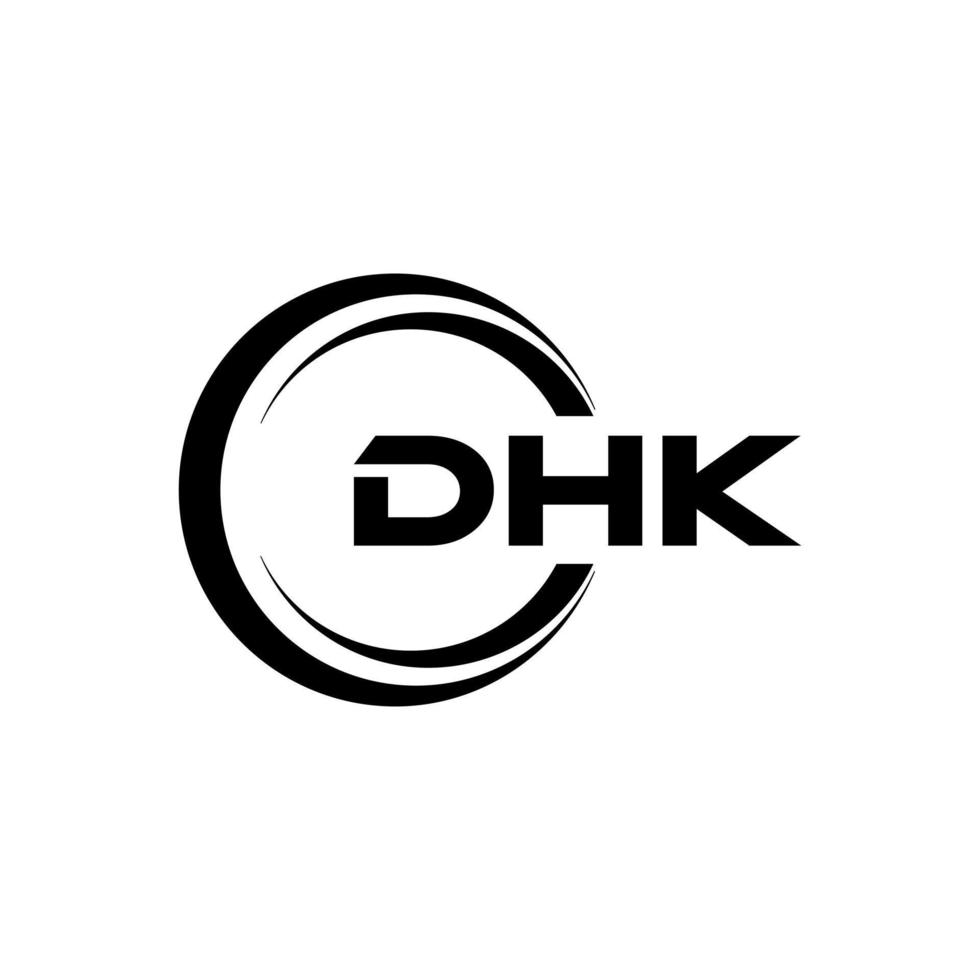 dhk brief logo ontwerp in illustratie. vector logo, schoonschrift ontwerpen voor logo, poster, uitnodiging, enz.