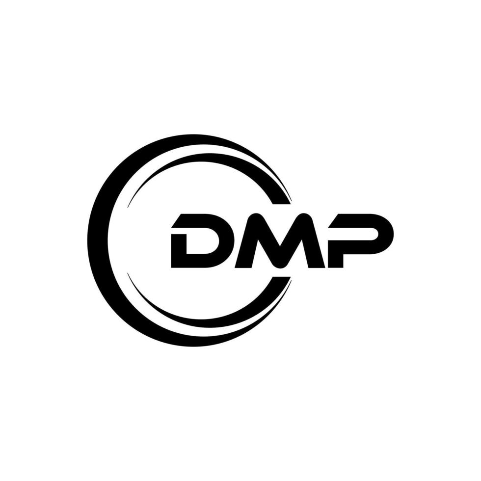 dmp brief logo ontwerp in illustratie. vector logo, schoonschrift ontwerpen voor logo, poster, uitnodiging, enz.