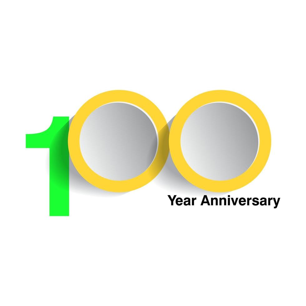 100 jaar jubileum vector sjabloon ontwerp illustratie