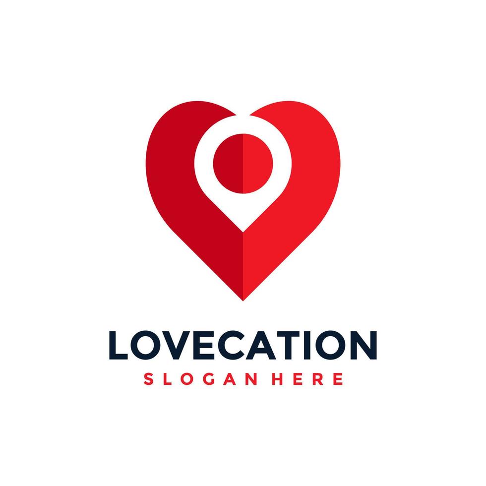 liefde plaats logo ontwerp sjabloon. concept van favoriete plaats geïsoleerd met vlak stijl icoon modern. creatief kaart wijzer met hart vector symbool.