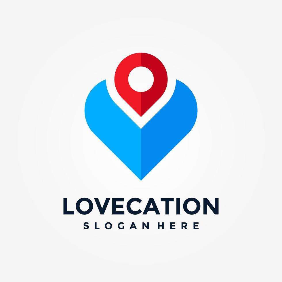 liefde plaats logo ontwerp sjabloon. concept van favoriete plaats geïsoleerd met vlak stijl icoon modern. creatief kaart wijzer met hart vector symbool.