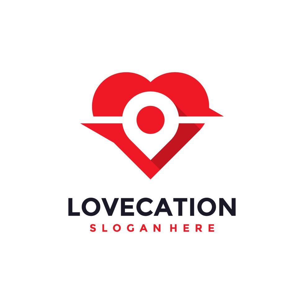 liefde plaats logo ontwerp sjabloon. concept van favoriete plaats geïsoleerd met vlak stijl icoon modern. creatief kaart wijzer met hart vector symbool.